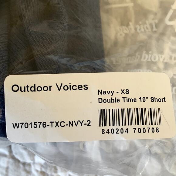 NWT Outdoor Voices Double Time 10" Shorts in Navy Blue - Picture 6 of 6